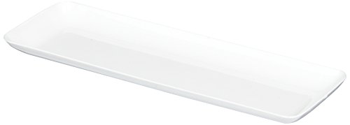 amscan - Bandejas rectangulares de plástico (10 Unidades, 6,3 cm x 19 cm), Color Blanco