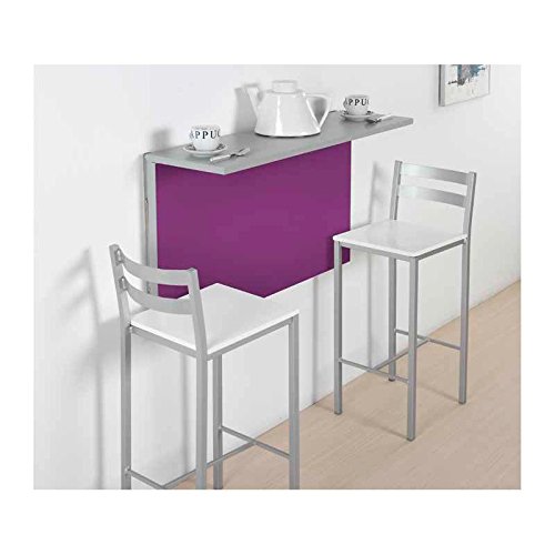 Amuebla 674. Mesa DE Cocina A Pared DE 90 X 30/50 CM.