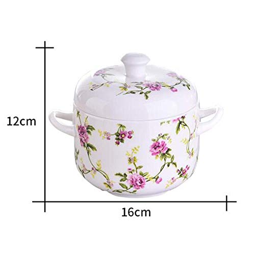AMYZ Olla pequeña de cerámica para estofado con Tapa,Cuenco de Sopa de Vapor Premium,Taza humeante,Olla de Sopa para Cocina Crema de Huevo Hierbas medicinales Nido de pájaro Sopa de nutrición A 1