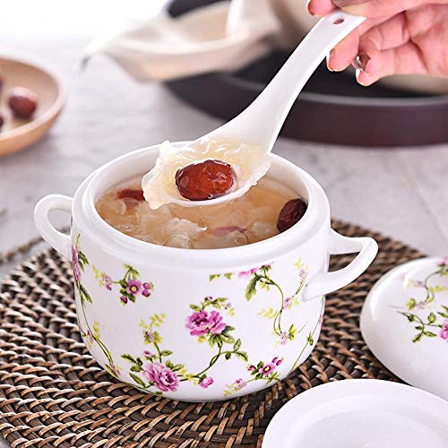 AMYZ Olla pequeña de cerámica para estofado con Tapa,Cuenco de Sopa de Vapor Premium,Taza humeante,Olla de Sopa para Cocina Crema de Huevo Hierbas medicinales Nido de pájaro Sopa de nutrición A 1