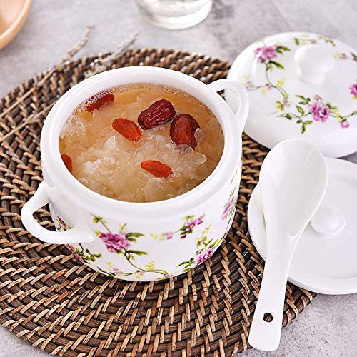 AMYZ Olla pequeña de cerámica para estofado con Tapa,Cuenco de Sopa de Vapor Premium,Taza humeante,Olla de Sopa para Cocina Crema de Huevo Hierbas medicinales Nido de pájaro Sopa de nutrición A 1