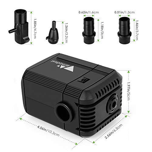 amzdeal Bomba Sumergible 1500L/H 15W, Bomba de Agua Ultra Silenciosa para Pecera Acuario Jardín Estanque Fuente