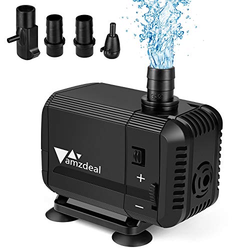 amzdeal Bomba Sumergible 1500L/H 15W, Bomba de Agua Ultra Silenciosa para Pecera Acuario Jardín Estanque Fuente
