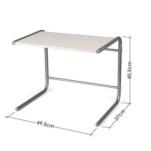 Amzdeal Estante de cocina, Estantería de microondas de la cocina, Estante de almacenamiento de acero inoxidable y madera, Soporte de microondas multifuncional (49.5x37x40.5cm)