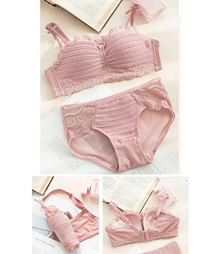 An baby123 Patrón Conjunto De Sujetador con Encaje Sexy Engrosado, Gasa Y Esponja, Sin Anillo De Acero, Arcón Ajustable, Correa Ajustable For El Hombro, Hebilla De Tres Filas.