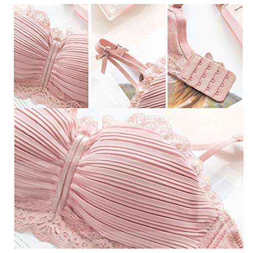 An baby123 Patrón Conjunto De Sujetador con Encaje Sexy Engrosado, Gasa Y Esponja, Sin Anillo De Acero, Arcón Ajustable, Correa Ajustable For El Hombro, Hebilla De Tres Filas.