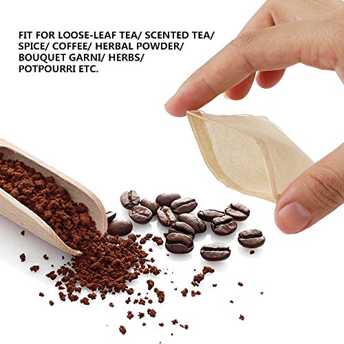 anaoo 400pcs Bolsas de Té Desechables Bolsitas Té de Papel Filtros para el Té de Hojas Bolsas para infusione con Cierre de cordón, Material Total Seguro y Resistente, 9 * 7 cm Color Madera