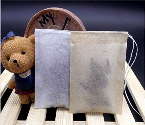 anaoo 400pcs Bolsas de Té Desechables Bolsitas Té de Papel Filtros para el Té de Hojas Bolsas para infusione con Cierre de cordón, Material Total Seguro y Resistente, 9 * 7 cm Color Madera