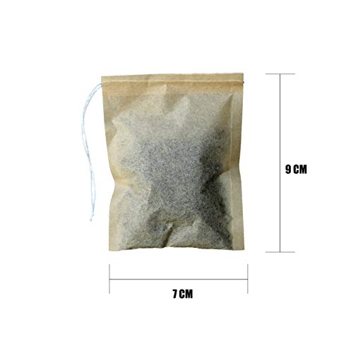 anaoo 400pcs Bolsas de Té Desechables Bolsitas Té de Papel Filtros para el Té de Hojas Bolsas para infusione con Cierre de cordón, Material Total Seguro y Resistente, 9 * 7 cm Color Madera