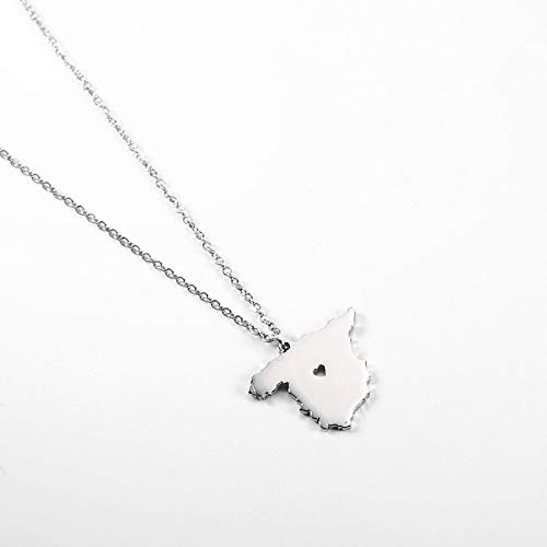 AnazoZ Colgantes Acero Inoxidable Mujer Collar para Mujer Mapa de España Colgante Collar Mujer Plata