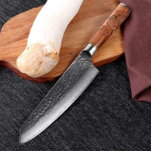 Ancient vine green Durable y Afilado Cuchillo Chef 67 Capas de Damasco Agudo de Acero Cuchilla de Carne de Pescado Cuchillo Lucha contra el Palo Cocina Profesional Cocina Cocina Bien Hecho