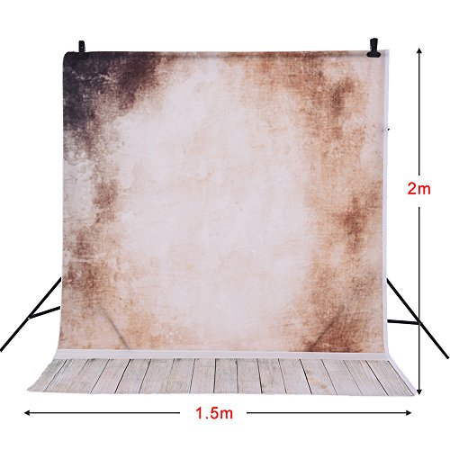 Andoer 1.5 * 2m Fondo Fotografía Telón de Fondo Patrón de Piso de Madera de Pared para Niños Bebé Estudio de Foto