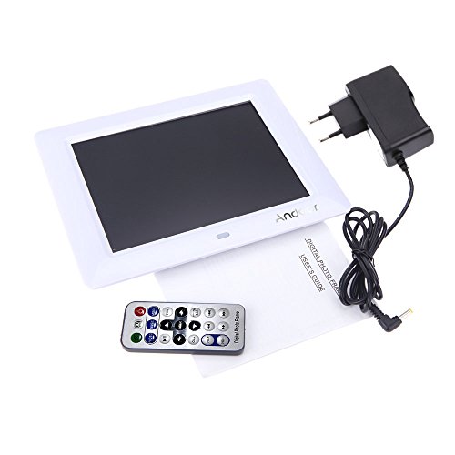 Andoer 8'' HD TFT-LCD Marco Digital de Fotos MP3 MP4 Movie Player con Escritorio Remoto Negro