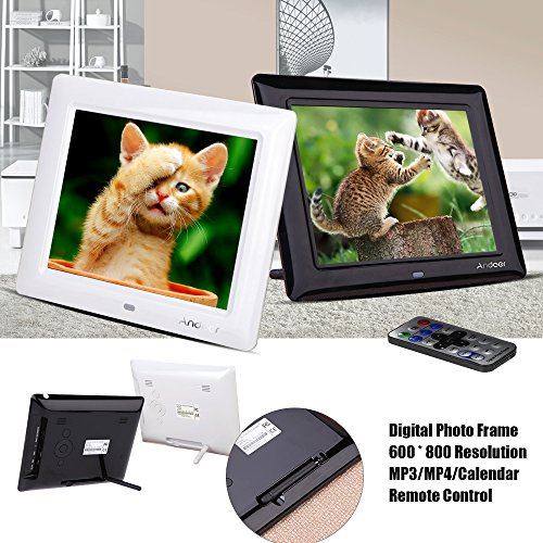 Andoer 8'' HD TFT-LCD Marco Digital de Fotos MP3 MP4 Movie Player con Escritorio Remoto Negro
