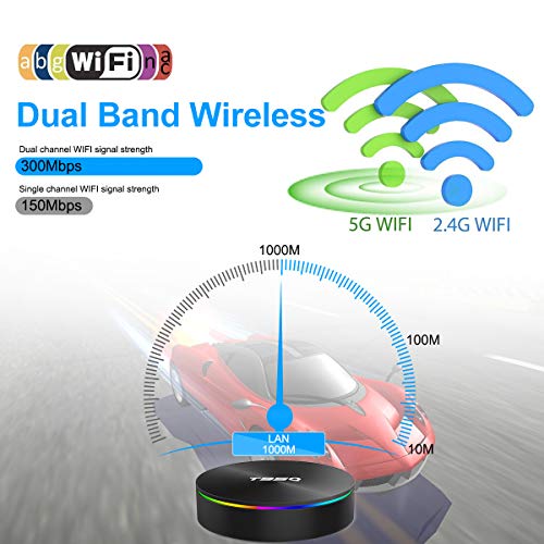 Android TV Box, Android Box 9.0 S905X2 Quad-Core Cortex-A53 with 4GB RAM 64GB ROM Support 2.4G/5G WiFi/H.265 Decoding/4K Full HD Output/ HDMI3.0/100M Ethernet/ Bluetooth 4.1 Smart TV Box