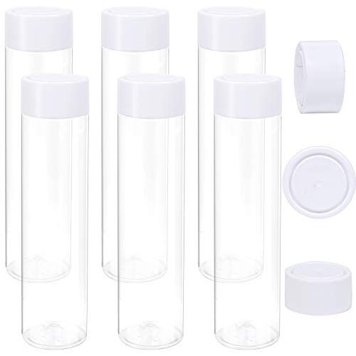 Aneco - Lote de 6 botellas de plástico transparente de 12 onzas (12 oz), botellas vacías para zumo o batido, con tapas para agua, leche, té y otras bebidas