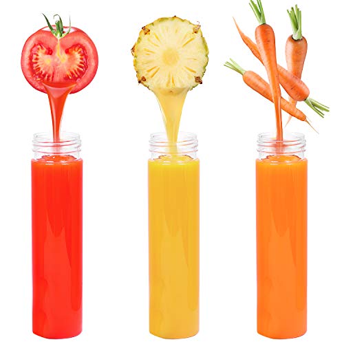 Aneco - Lote de 6 botellas de plástico transparente de 12 onzas (12 oz), botellas vacías para zumo o batido, con tapas para agua, leche, té y otras bebidas