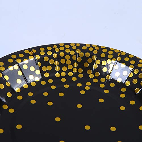 Aneco - Platos de papel desechables (60 unidades, 17,8 cm), color negro