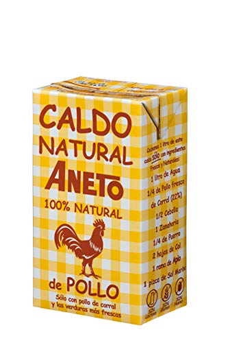Aneto 100% Natural - Caldo de Pollo - caja de 6 unidades de 1 litro