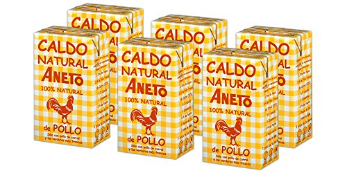 Aneto 100% Natural - Caldo de Pollo - caja de 6 unidades de 1 litro