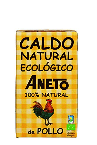 Aneto 100% Natural - Caldo de Pollo Ecológico - caja de 6 unidades de 1 litro