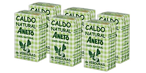 Aneto 100% Natural - Caldo de Verduras - caja de 6 unidades de 1 litro