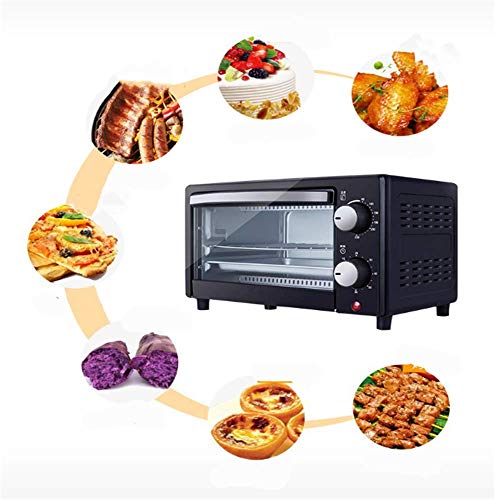 Angela Horno Tostador sobre encimera de Acero Inoxidable de 12L, diseño temporizado, Control de Temperatura preciso, para Hornear en el Dormitorio de la Cocina doméstica, 800 W, Negro
