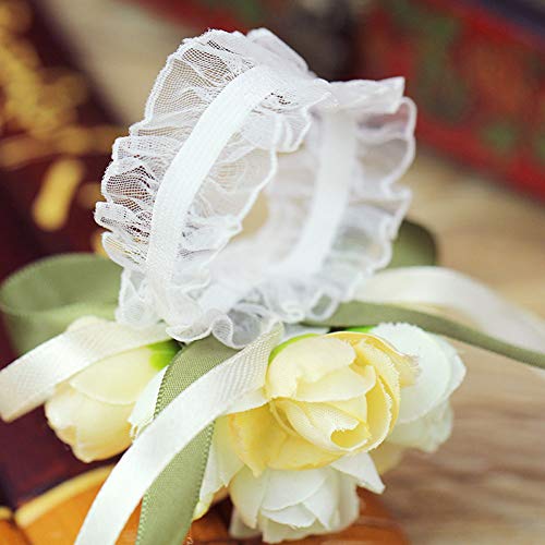 Angoter Dama De Honor De La Boda De La Muñeca Del Ramillete De Flores De Novia Muñeca Ramilletes Pulsera De La Pulsera De La Fiesta Fin De Curso De La Boda