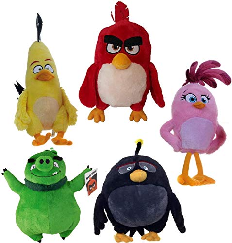 Angry Birds Conjunto Completo 5 Peluches Felpa 20cm Red Chuck Bomb Pig Stella Original Rovio