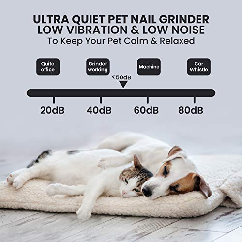 Animigo Lima de Uñas Eléctrico para Perros y Gatos - Cortauñas Eléctrico Profesional, con Batería Recargable USB y Cable, para Todo Tipo de Razas y Tamaños, Cortador Silencioso, Indoloro y Seguro