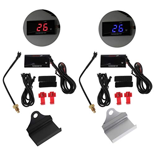 Anjuley Moto Universal LCD Digital Termómetro Instrumento Temperatura del agua Medidor de temperatura para KOSO Yamaha Racing Scooter