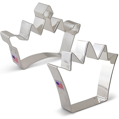 Ann Clark Cookie Cutters Juego de 2 cortadores de galletas corona con libro de recetas, corona y corona de princesa