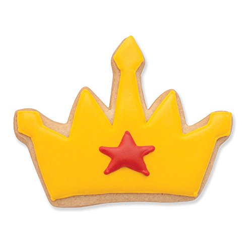 Ann Clark Cookie Cutters Juego de 2 cortadores de galletas corona con libro de recetas, corona y corona de princesa
