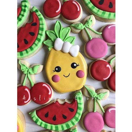 Ann Clark Cookie Cutters Juego de 3 cortadores de galletas fruta con libro de recetas, fresa, plátano y piña