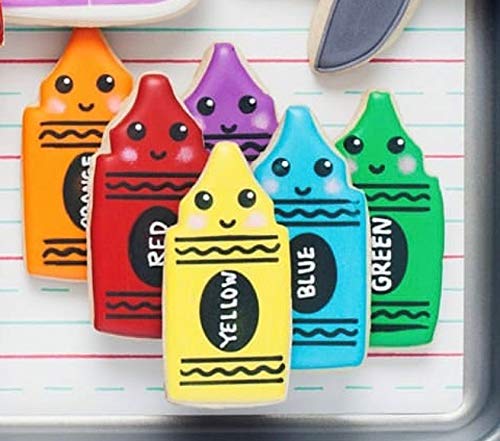 Ann Clark Cookie Cutters Juego de 5 cortadores de galletas arte/artista con libro de recetas, lápiz, cera o pegamento, pincel, paleta de pintor y papel