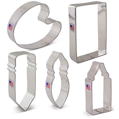 Ann Clark Cookie Cutters Juego de 5 cortadores de galletas arte/artista con libro de recetas, lápiz, cera o pegamento, pincel, paleta de pintor y papel
