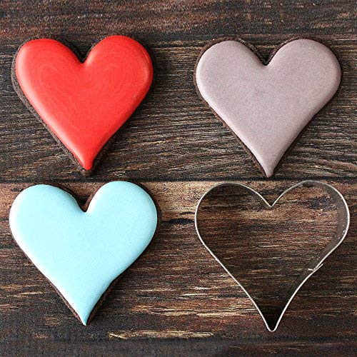 Ann Clark Cookie Cutters Juego de 5 cortadores de galletas básicos con libro de recetas, estrella, corazón, círculo, cuadrado y flor