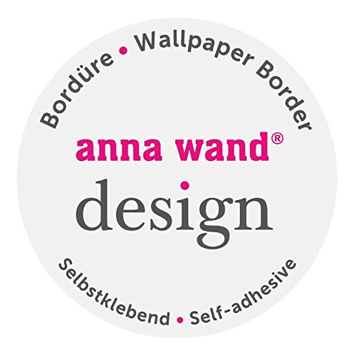 anna wand Design Cenefa Infantil Adhesiva, diseño de Estrellas „Stars 4 Girls” Rosa y Gris, 450 x 11,5 cm