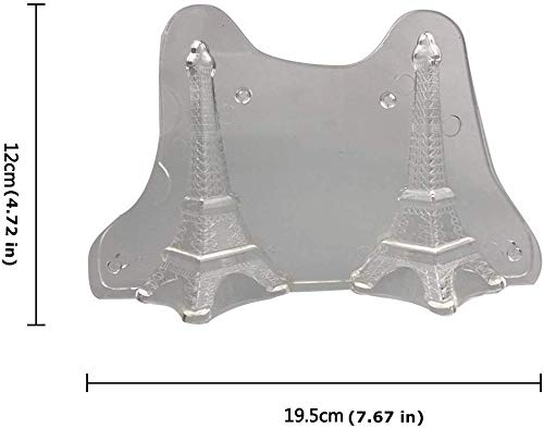ANNIUP Molde de Silicona de la Torre Eiffel, 3D Transparente, Molde para Fondant, moldes para Hacer gelatinas, moldes de Chocolate y Caramelos