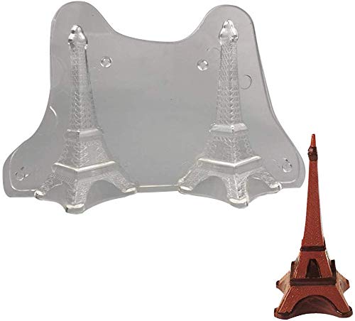 ANNIUP Molde de Silicona de la Torre Eiffel, 3D Transparente, Molde para Fondant, moldes para Hacer gelatinas, moldes de Chocolate y Caramelos