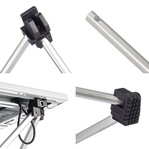 ANPI Mesa de camping plegable al aire libre de aluminio, Mesa de picnic portátil compacta y ligera para acampar, Senderismo, Viajes, Pesca, Playa, Barbacoa (S (39.5x35x32cm))