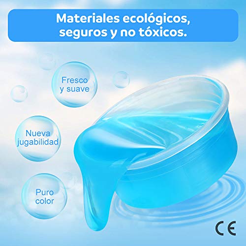 Anpro 16 Colores DIY Slime Kit,46 Accesorios,Kit Manualidades para Adultos y Niños, Manualidades de Bricolaje con Polvo Luminoso, Lentejuelas, Bolas de Espuma, Arcilla de Cristal Estirable