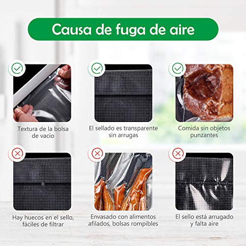 Anpro 3 Volúmenes de Diferentes Tamaños de Bolsas de Vacío de Alimentos,Pake de 3 Rollos 28x500cm,20x500cm y 15x500cm