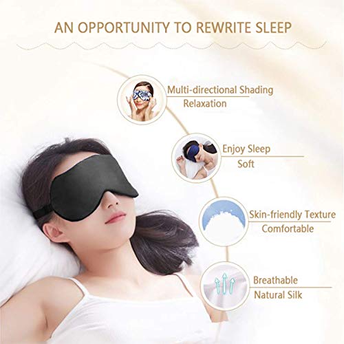 Antifaz de seda supersuave, máscara de dormir ajustable para dormir, para dormir, hacer siestas, viajes, meditación, sin presión, para fiestas de Halloween