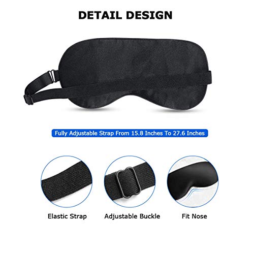 Antifaz de seda supersuave, máscara de dormir ajustable para dormir, para dormir, hacer siestas, viajes, meditación, sin presión, para fiestas de Halloween