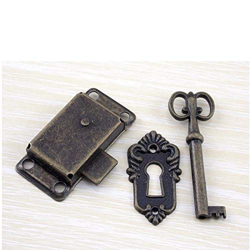 Antigüedades, Cerradura de Puerta de Muebles, Bronce, Cerradura de Puerta de gabinete, Vintage, Vintage, cajón, Cerradura clásica, Cerradura de mostrador
