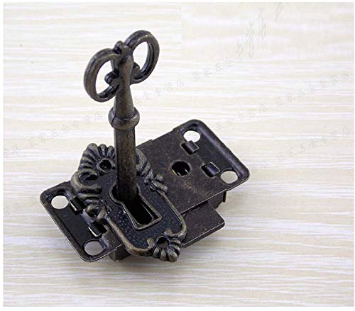 Antigüedades, Cerradura de Puerta de Muebles, Bronce, Cerradura de Puerta de gabinete, Vintage, Vintage, cajón, Cerradura clásica, Cerradura de mostrador