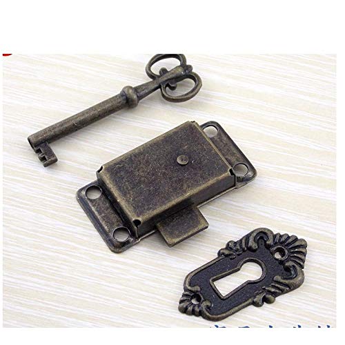 Antigüedades, Cerradura de Puerta de Muebles, Bronce, Cerradura de Puerta de gabinete, Vintage, Vintage, cajón, Cerradura clásica, Cerradura de mostrador