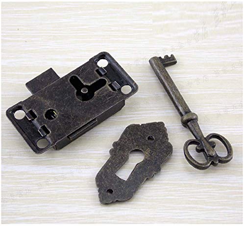 Antigüedades, Cerradura de Puerta de Muebles, Bronce, Cerradura de Puerta de gabinete, Vintage, Vintage, cajón, Cerradura clásica, Cerradura de mostrador