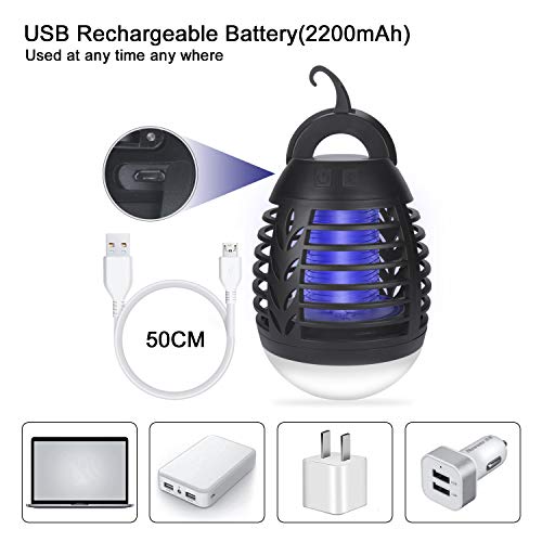 Antimosquitos, Mosquito Killer Lámpara USB, No Tóxico Potente Insecticida, Lámpara de Mosquito, Trampa de Insectos Voladores Que Emite Luz Lámpara Electrónica UV para Exteriores e Interiores